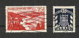 Sarre Poste Aérienne N°9 Et Service N°34 Cote 6.80 Euros - Airmail