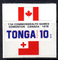 TONGA - 1978 COMMONWEALTH GAMES POSTAGE SELF-ADHESIVE 10s STAMP FINE MNH ** SG 655 - Tonga (1970-...)