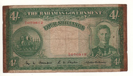 BAHAMAS   4  Shillings    P9b    King George VI    (L. 1936...sign. W.L. Heape ) - Bahama's