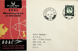 1957 Great Britain 1st BOAC Flight London - New York. Britannia Jet-Prop Airliner (Link Between London And New York) - Autres & Non Classés