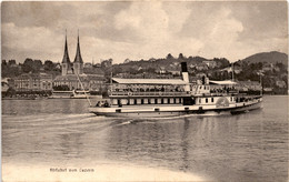 Abfahrt Von Luzern - Dampfschiff Gotthard * 20. 7. 1925 - LU Lucerne