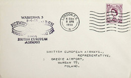 1958 Great Britain 1st BEA Flight London - Warsaw - Other & Unclassified