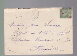 Un Timbre 5 Tunisie Postes  Sur Une Enveloppe  Tunis  Année 1918 - Cartas & Documentos
