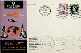 1960 Great Britain 1st BOAC Flight London - Santiago (Link Between London And Santiago) - Other