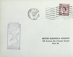 1961 Great Britain 1st BEA Flight London - Paris With A Vanguard - Autres & Non Classés