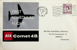 1961 Great Britain 1st BEA Flight London - Geneva With A Comet 4B - Autres & Non Classés