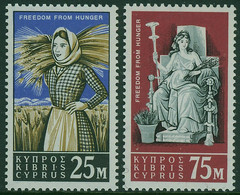 CYPRUS 1963 Freedom From Hunger Set Unmounted Mint MNH SG 227-8 - Cyprus (...-1960)