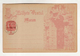 A189) Entier Postal Macau Macao D. Carlos I 12 Avos Centenário Vasco Da Gama 1898 - Brieven En Documenten