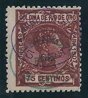 ESPAÑA/RIO DE ORO 1908 - Edifil #39hhca - MLH * - Variedad: Doble Sobrecarga Verde Y Violeta - Rio De Oro