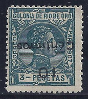 ESPAÑA/RIO DE ORO 1911/13 - No Catalogado - MLH * - Variedad: Sobrecarga Invertida, MUY RARO!... - Rio De Oro