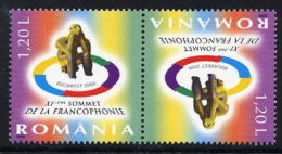ROMANIA 2006 Francophone World Summit Tete-beche Pair MNH / **.  Michel 6127 Kd - Ungebraucht