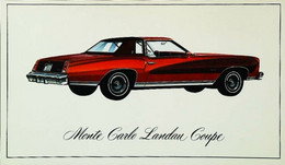 ► CHEVROLET Monte-Carlo Landau Coupe 1976  - Publicité Automobile Chevrolet  (Litho. U.S.A.) - Rutas Americanas