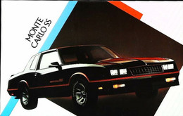 ► CHEVROLET Monte-Carlo SS 1986  - Publicité Automobile Chevrolet  (Litho. U.S.A.) - American Roadside