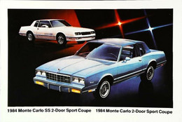 ► CHEVROLET Monte Carlo SS Sport Sport 1984  - Publicité Automobile Chevrolet  (Litho. U.S.A.) - American Roadside