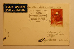 Australian Airlines - 1er Vol Vienne - Athène Du 2/12/1959 - Premiers Vols