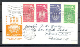 Enveloppe FDC - Freedom From Hunger Campagne Contre Ma Faim - Cachet 21/3/63 ADDIS ABABA + Oblitération Lignes Ondulées - Tegen De Honger