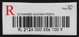 AUCHAN Supermarket Shopping Centre POST OFFICE REGISTERED Self Adhesive Label EAN Vignette Cut DUNAKESZI Hungary France - Timbres De Distributeurs [ATM]