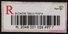 TESCO Supermarket Shopping Centre POST OFFICE REGISTERED Self Adhesive Label EAN Vignette Cut BUDAÖRS Hungary Britain - Machine Labels [ATM]