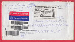 254606 / Registered Cover Bulgaria 2006 - Taxe Percue 6.00 Lv. , Australia Return To Sender Insufficiently Addressed - Brieven En Documenten