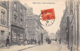 Creil           60           Rue De La République. Librairie Valette Vente De Cartes Postales (l'éditeur)    (voir Scan) - Creil