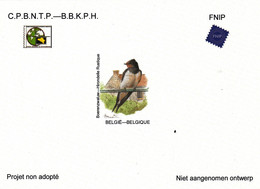 B01-208 NA37 38 40 FR NL Papier Glacé Epais Projet Non Adopté Niet Aangenomen Ontwerp 2017 Buzin Oiseaux - Niet-aangenomen Ontwerpen [NA]