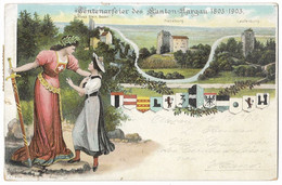 Centenarfeier Es Kanton AARGAU 1803-1903, Rasierklingenstempel Aarau 1903 - Aarau