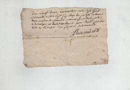 Reçu 1777 Duchesne Duchene Joseph Froment Deux Livres Argent Rochefort à Identifier - Historische Documenten