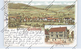 0-6205 DERMBACH - GLATTBACH, Lithographie, Gastwirtschaft Rittweger, Gesamtansicht - Bad Salzungen