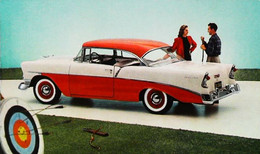 ► CHEVROLET  Two Ten Sport Coupe 1956  & Tir à L'arc Archery  - Publicité Automobile Chevrolet   (Litho. U.S.A.) - Archery