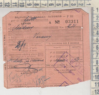 Biglietto Ferrovie Dello Stato Da Levico A Verona  1940 - Europe