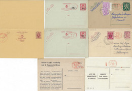 Belgique, Petit Lot D'entiers Postaux Moins Communs. Empreintes Flier, Cartes Réponses, Avis De Changement D'adresse - Adressenänderungen