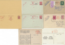 Belgique, Petit Lot D'entiers Postaux Moins Communs. Empreintes Flier, Cartes Réponses, Avis De Changement D'adresse - Adreswijziging