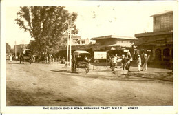 ASIE PAKISTAN CARTE PHOTO THE SUDDER BAZAR ROAD. PESHAWAR CANTT. N.W.F.P. SUR LA ROUTE DU MARCHE - Pakistan