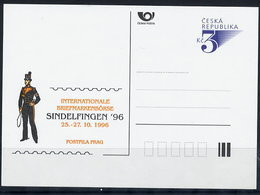 CZECH REPUBLIC 1996 3 Kc. Postcard Sindelfingen '96 Unused.  Michel P19-A5 - Postales
