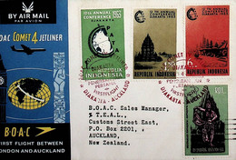 1963 Indonesia 1st BOAC Flight London - Auckland (Link Between Djakarta And Auckland) - Indonésie