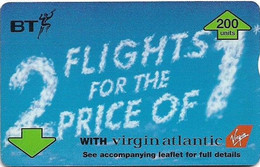 UK - BT - L&G - BTA-144 - Virgin Atlantic, 2 Flights For The Price Of 1 - 570B - 200Units, 31.600ex, Used - BT Edición Publicitaria