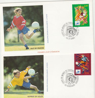 FRANCE   COUPE DU MONDE DE FOOTBALL  1998 -2 ENVELOPPES  PREMIER JOUR - 1990-1999