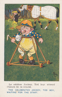 'Mich' Artist Signed, Celebrated Jockey 'Tod Boy' Waiting For Start, Humor Horse Racing C1910s/20s Vintage Postcard - Mich