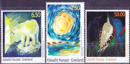 Greenland 2010 Modern Art Complete Set Mi 551-553 MNH ** - Usati