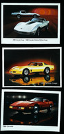 ► LOT 3 Classic Automobile CHEVROLET (Litho. U.S.A. Advertising Manufacturer / Dealer Postcard) - American Roadside