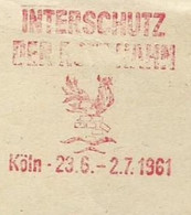 EMA METER STAMP FREISTEMPEL DEUTSCHE INTERSCHUTZ KOLN 1961 BIRD COCK PIGEON - Afstempelingen & Vlagstempels