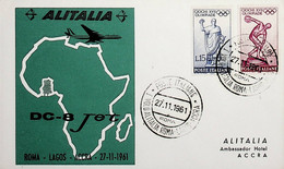 1961 Itália 1st Alitalia Flight Rome - Lagos - Accra - Luchtpost