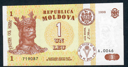 MOLDOVA  P8d   1  LEU    1998  #A.0046    UNC. - Moldavie