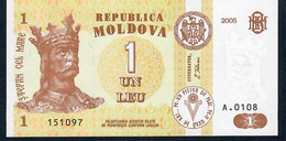 MOLDOVA  P8f  1  LEU    2005  #A.0108    UNC. - Moldavie