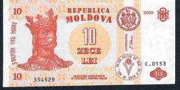 MOLDOVA  P10f  10  LEI    2009  #C.0153    XF - Moldavie