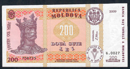 MOLDOVA  P16c 200  LEI    2009  #G.0027    XF - Moldavie