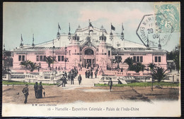 Carte Postale Palais De L'indochine Marseille Exposition Coloniale Blanc N° 111 Obl Dateur Hexagonal De L'expo RR - 1900-29 Blanc