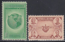 Cuba, Scott #368-369, Mint Hinged, Spirit Of Democracy, Issued 1942 - Ungebraucht