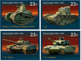 Russia 2020,History Of Russian Tank Building,Military,Tanks Set,SK # 2680-2683 CORNERS, VF MNH** - Ungebraucht