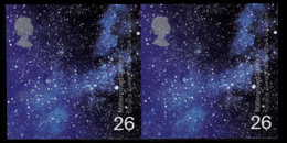 GREAT BRITAIN 2000 Astronomy Stars Millennium 26p PAIR PROOF Purple ERROR:purpl.text GB - Errors, Freaks & Oddities (EFOs